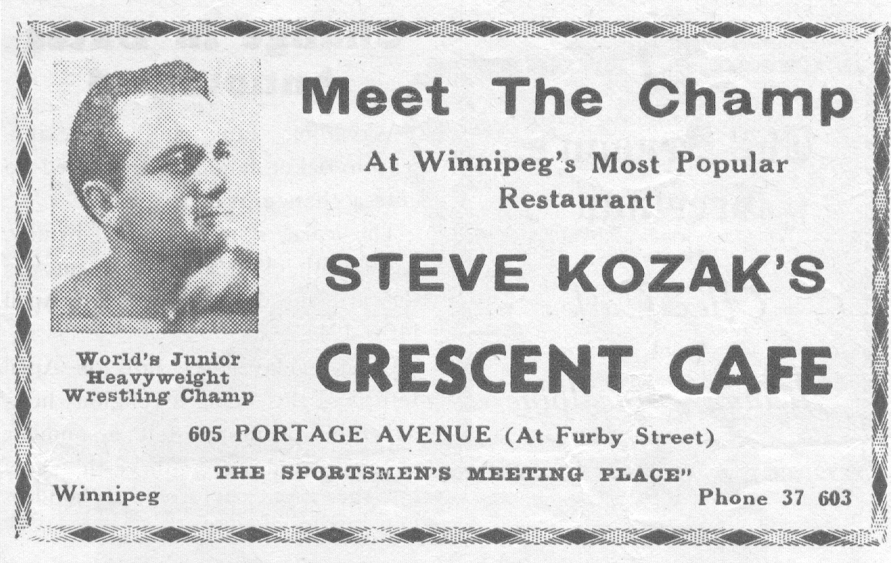 An ad for Steve Kozak's Crescent Cafe