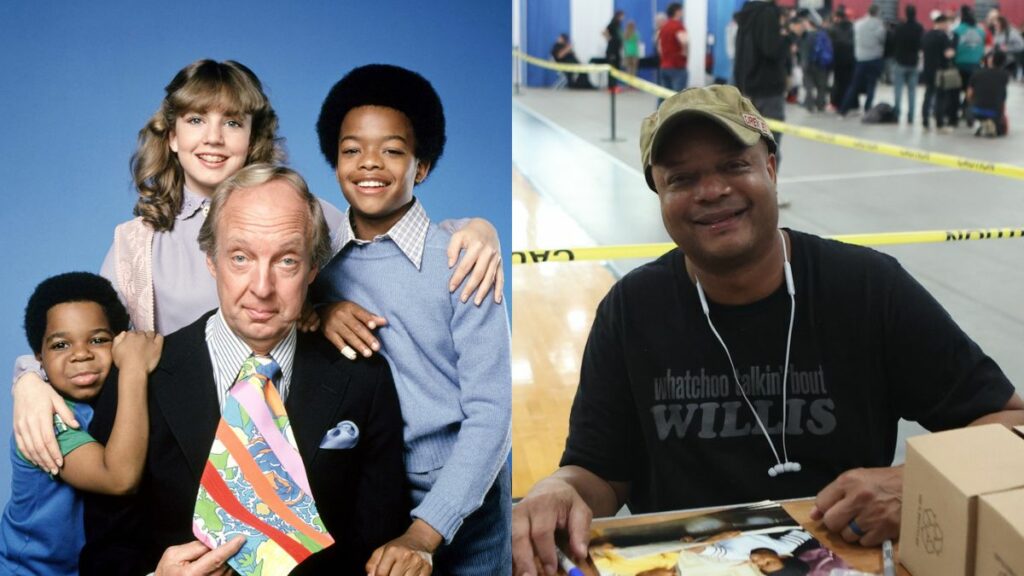 Left photo: The main cast of Different Strokes was Gary Coleman, Dana Plato, Conrad Bain and Todd Bridges; right photo: Todd Bridges at The Big Event fan fest on Saturday, March 16, 2024, at the Suffolk Credit Union Arena in Brentwood, NY. Photo by George Tahinos, https://georgetahinos.smugmug.com