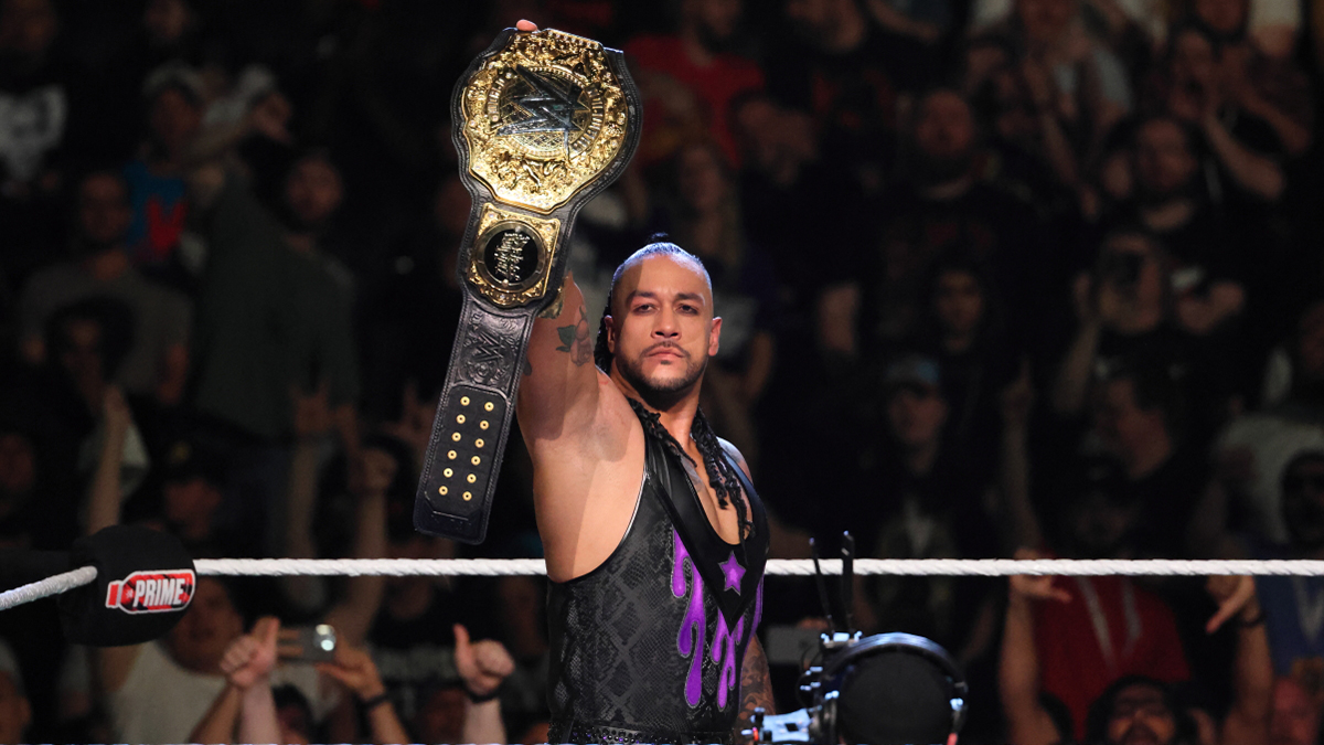 WWE champion Damian Priest at the Money in the Bank PLE on Saturday, July 6, 2024, at Scotiabank Arena in Toronto. Photo by Steve Argintaru, Twitter/IG: @stevetsn