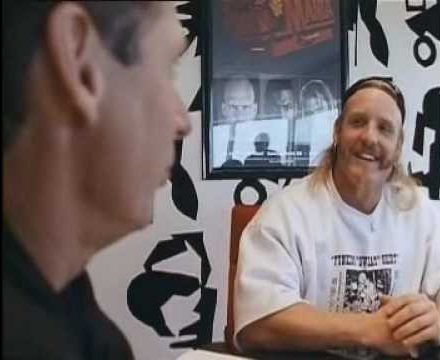 Darren Drozdov meets with Vince McMahon in a scene from the Beyond the Mat documentary.