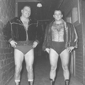Cowboy Len Hughes and Bud Cody in London, Ontario, in the 1950s. Terry Dart Collection