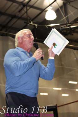 Ric Flair is given the key to Greensboro, NC. Photo by Christine Coons