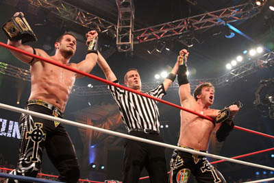 The Motor City Machine Guns are the new TNA tag team champions.