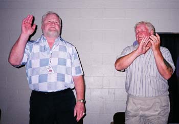 Larry Hennig and Harley Race in July 2005. -photo by Greg Oliver