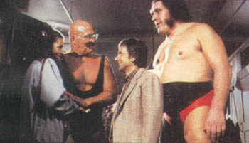 Hardboiled Haggerty, Dudley Moore and Andre the Giant in Micki & Maude