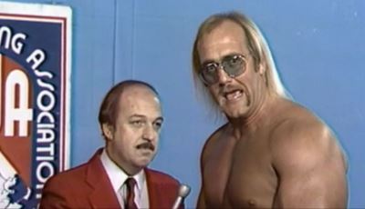 Gene Okerlund and Hulk Hogan in the AWA.