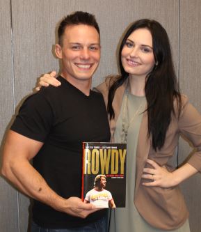 Colt Baird Toombs and Ariel Teal Toombs pose post-interview with their book in October 2016. Photo by Greg Oliver.