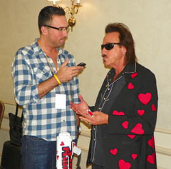 Patric Laprade interviews Jimmy Hart. Photo by Roger Baker.