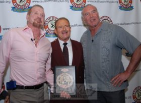 Diamond Dallas Page, Brian Blair and Scott Hall at the Cauliflower Alley Club banquet in Las Vegas in 2015.