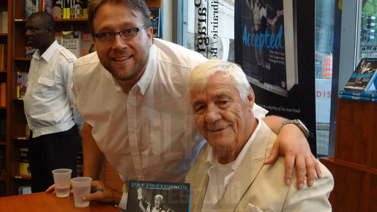 Bertrand Hebert and Pat Patterson at the Montreal launch of their book "Accepted" in August 2016. Photo by Mike Wyman