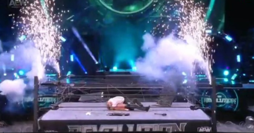 Bloody, brutal AEW Revolution main event undone by faulty fireworks