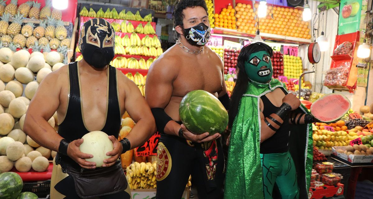 Market hires luchadors to enforce COVID rules
