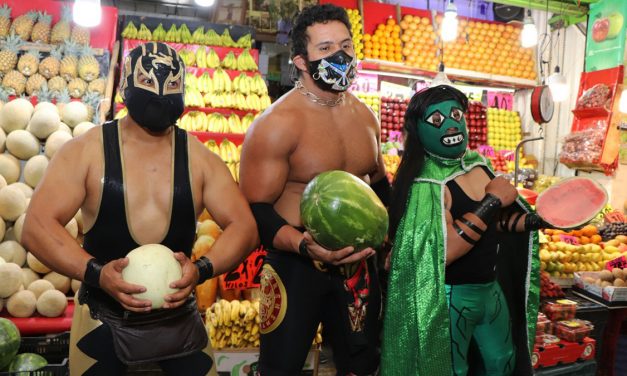 Market hires luchadors to enforce COVID rules