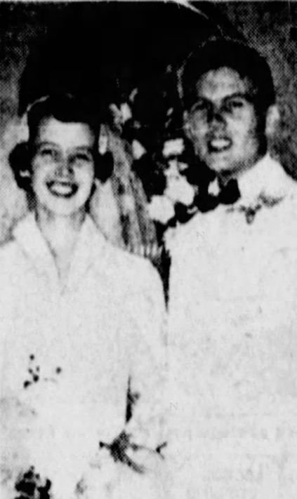 Marlene and Al DeRusha in their wedding photo.