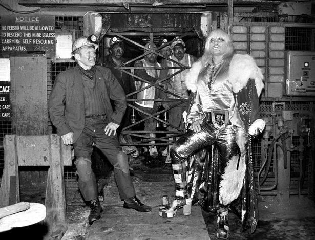 Adrian Street returned to the mines where his father Emrys worked to show off his own work clothes. Photo: Adrian Street