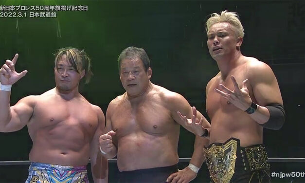 Wrestling legends team up at NJPW Anniversary event
