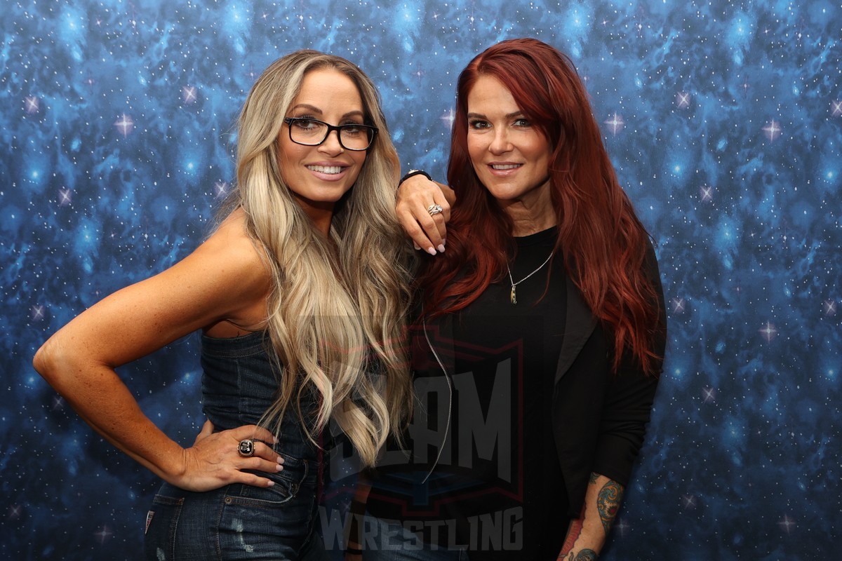 Trish Stratus and Lita at the Legends of the Ring fan fest on Saturday, June 11, 2022, at the Apa Hotel, Iselin, NJ. Photo by George Tahinos, https://georgetahinos.smugmug.com