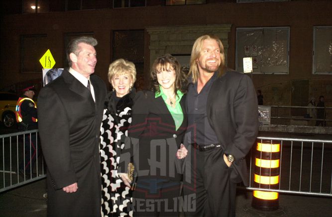 Vince McMahon, Linda McMahon, Stephanie McMahon and Triple H (Paul Levesque) in Toronto in December 2004 for a premiere of Blade: Trinity. Photo by Mike Mastrandrea, www.mikemastrandrea.com