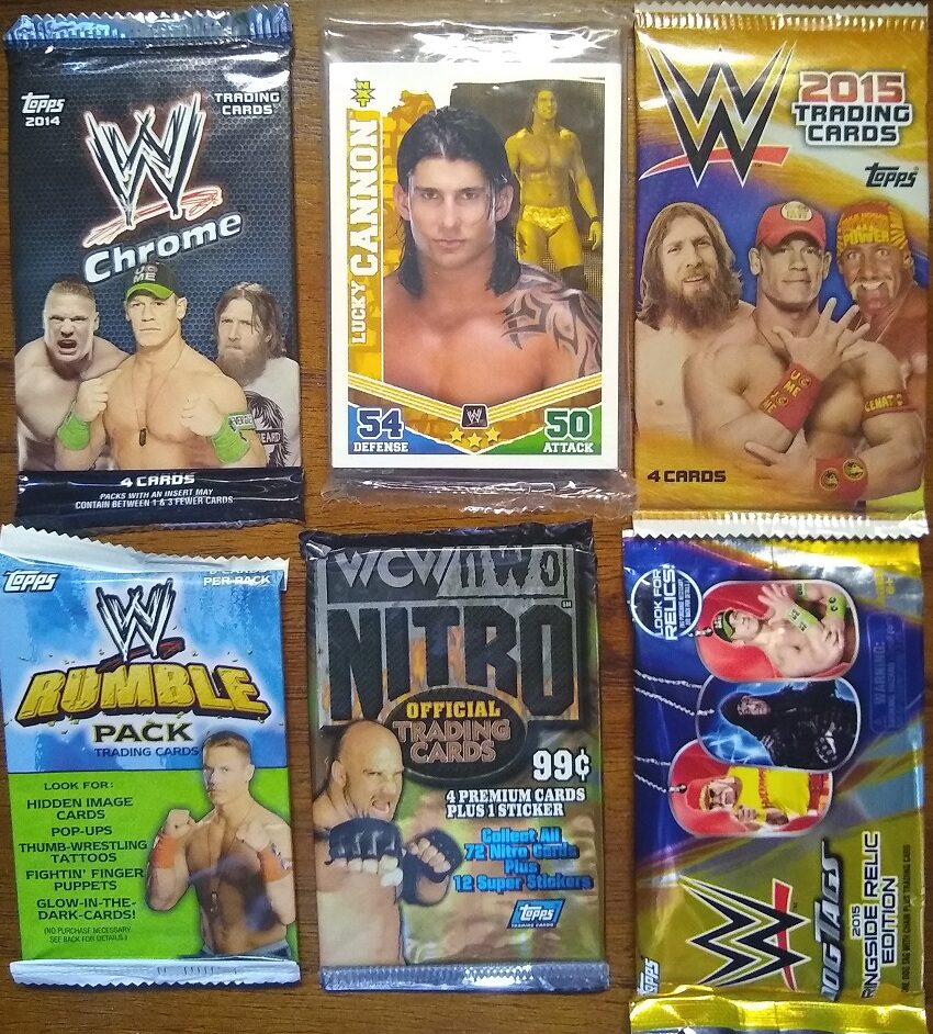6 packs of wrestling cards