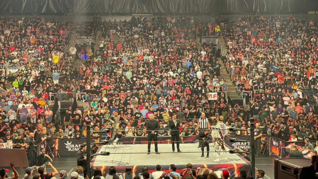 The crowd at AEW-NJPW Forbidden Door at the Scotiabank Arena in Toronto, Ontario, on Sunday, June 25, 2023. Photo by Steve Argintaru, Twitter: @stevetsn Instagram: @stevetsn 
