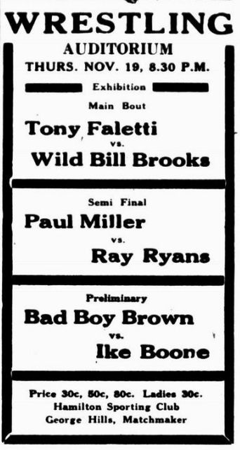 A show from Kitchener, Ontario, on Thursday, November 19, 1936.