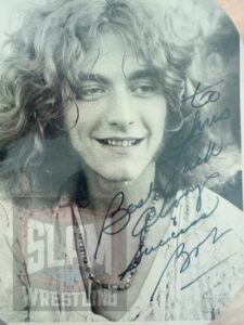 Robert Plant's autographed photo to Chris Colt. Courtesy Kerby Strom