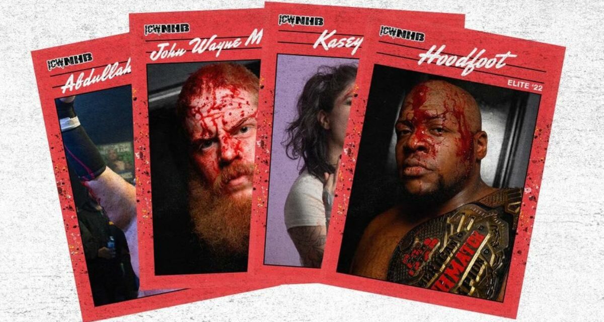 ICW NHB wrestling cards a deathmatch tribute to ‘junk wax era’
