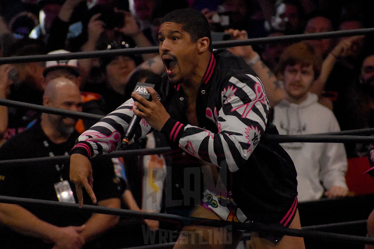 Anthony Bowens of The Acclaimed at AEW Dynamite on Wednesday, July 5, 2023, at Rogers Place in Edmonton, Alberta. Photo by Ben Lypka