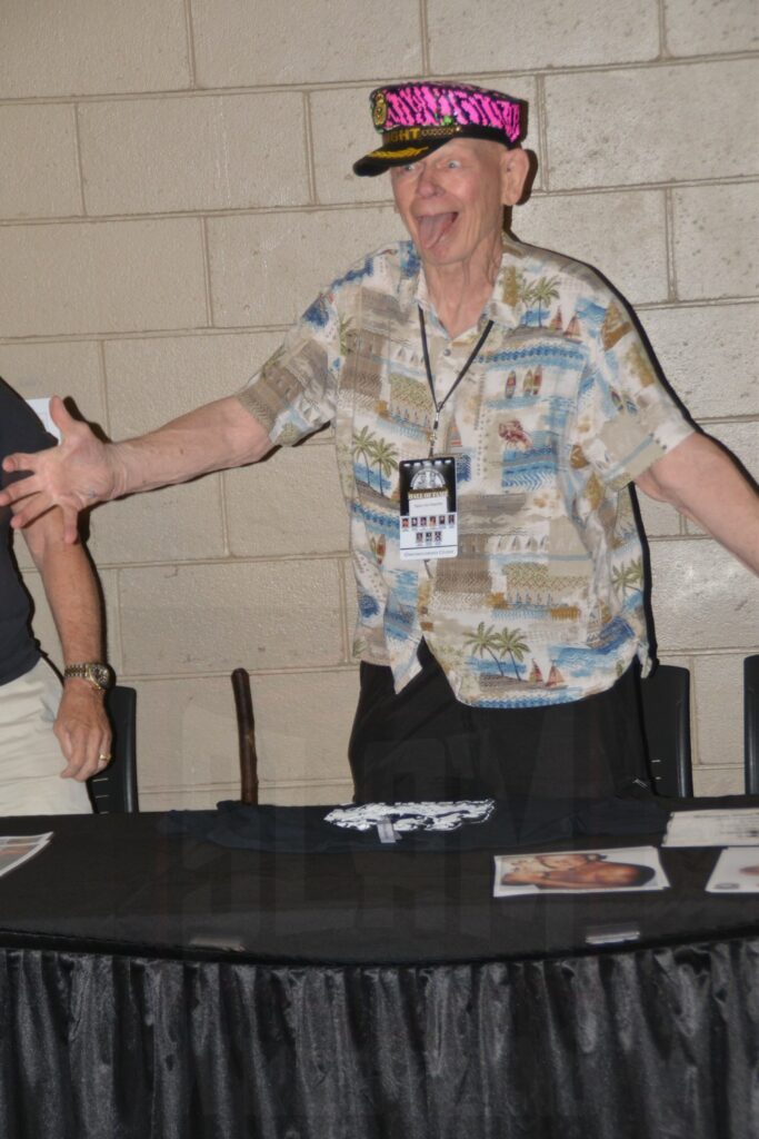 Baron Von Raschke after stealing Captain Midnight's hat during the IPW show at the Tragos/Thesz Professional Wrestling Hall of Fame induction weekend on Friday, July 21, 2023, in Waterloo, Iowa. Photo by Wayne Palmer