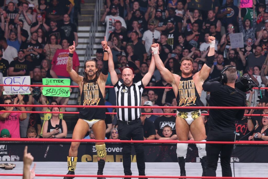 Adam Cole and MJF at TD Garden, in Boston, on Wednesday, July 19, 2023. Photo by George Tahinos, georgetahinos.smugmug.com