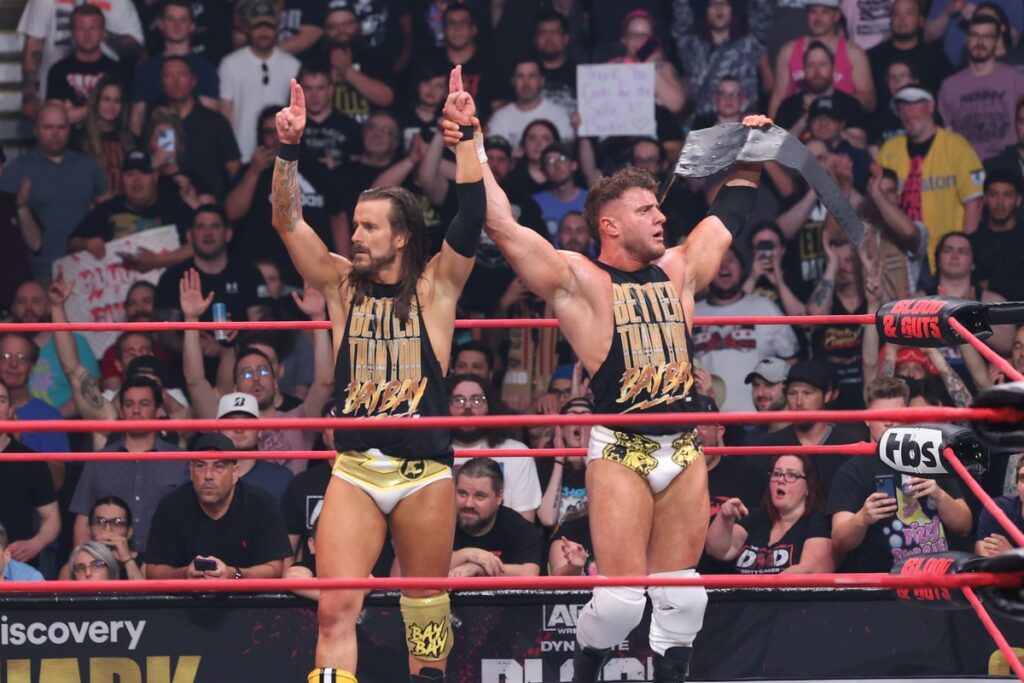 Adam Cole and MJF at TD Garden, in Boston, on Wednesday, July 19, 2023. Photo by George Tahinos, georgetahinos.smugmug.com