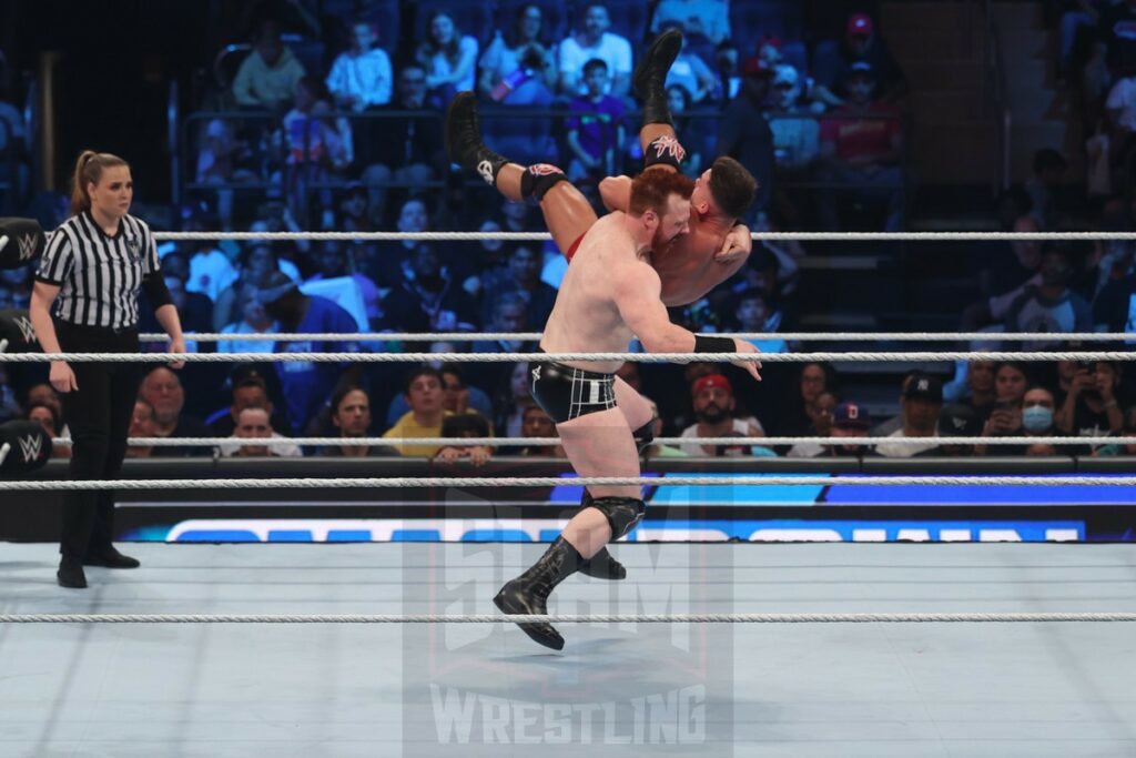 US Championship match: Sheamus vs. Austin Theory (c) at WWE Smackdown at Madison Square Garden, in New York City, on Friday, July 7, 2023. Photo by George Tahinos, georgetahinos.smugmug.com