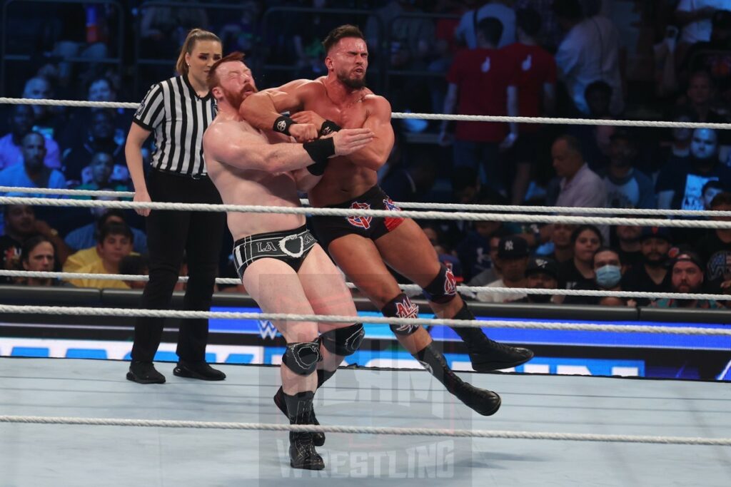 US Championship match: Sheamus vs. Austin Theory (c) at WWE Smackdown at Madison Square Garden, in New York City, on Friday, July 7, 2023. Photo by George Tahinos, georgetahinos.smugmug.com