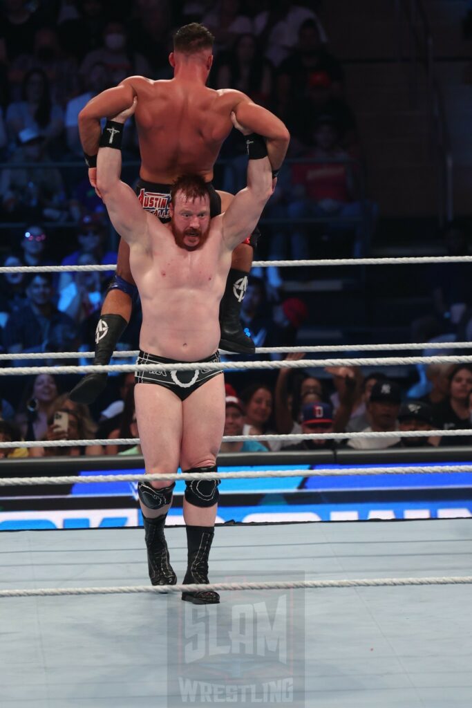 US Championship match: Sheamus vs. Austin Theory (c) at WWE Smackdown at Madison Square Garden, in New York City, on Friday, July 7, 2023. Photo by George Tahinos, georgetahinos.smugmug.com