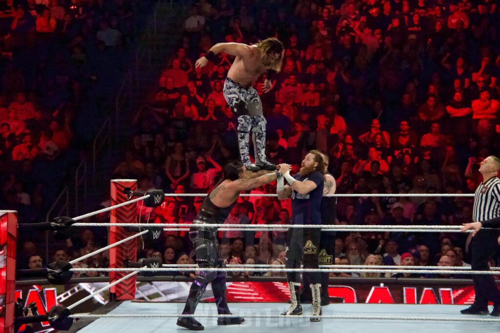 Judgement Day Vs. Seth Rollins, Sami Zayn & Kevin Owens at the KeyBank Center in Buffalo, New York, on Monday, July 10, 2023, as WWE presented Monday Night Raw. Photo by Steve Argintaru, Twitter: @stevetsn Instagram: @stevetsn