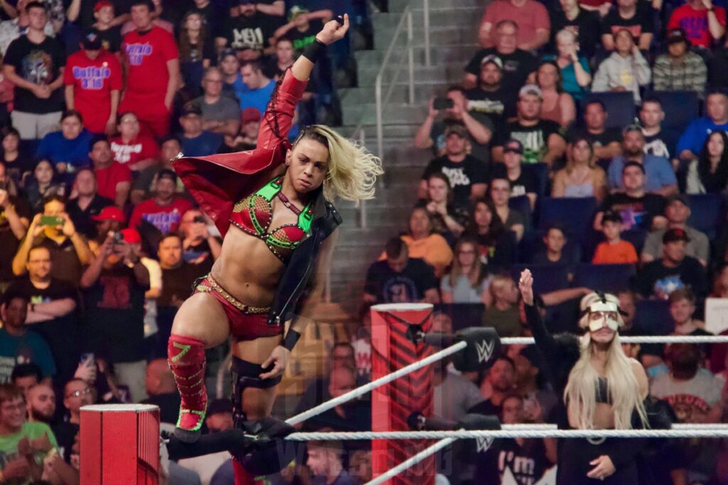 Zoey Stark at the KeyBank Center in Buffalo, New York, on Monday, July 10, 2023, as WWE presented Monday Night Raw. Photo by Steve Argintaru, Twitter: @stevetsn Instagram: @stevetsn