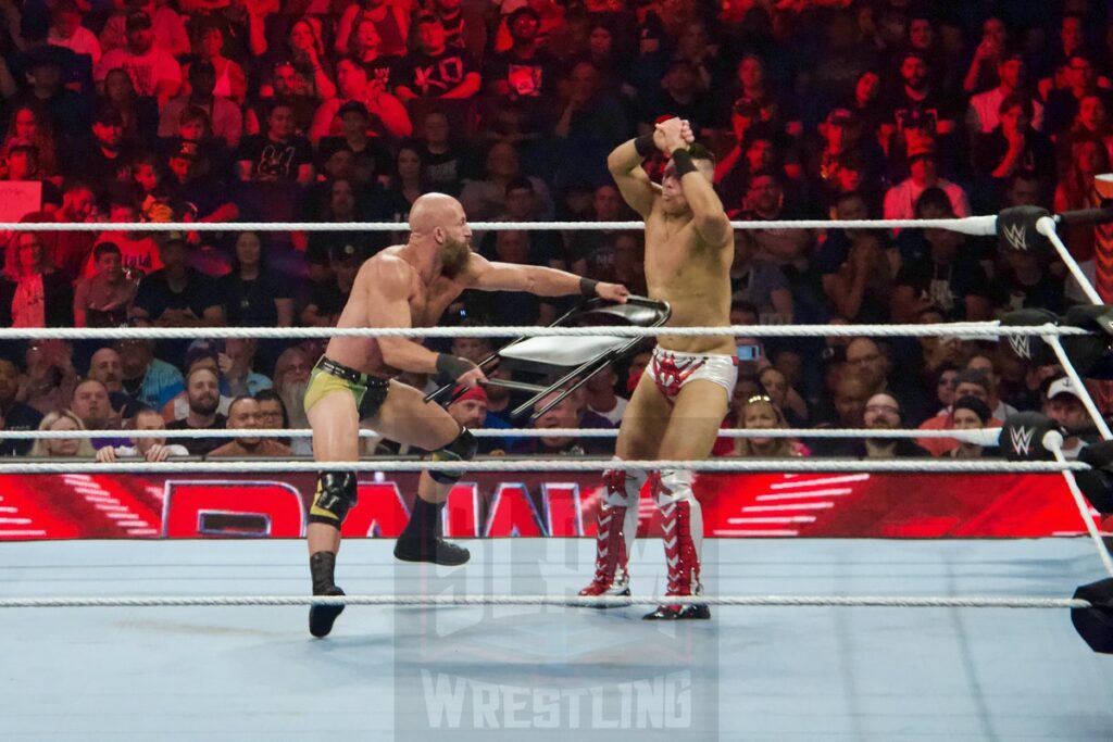 The Miz Vs. Tommaso Ciampa (No Disqualification Match) at the KeyBank Center in Buffalo, New York, on Monday, July 10, 2023, as WWE presented Monday Night Raw. Photo by Steve Argintaru, Twitter: @stevetsn Instagram: @stevetsn