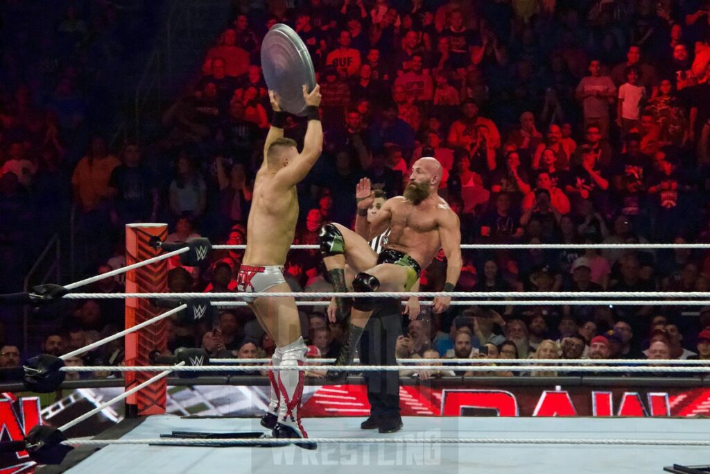 The Miz Vs. Tommaso Ciampa (No Disqualification Match) at the KeyBank Center in Buffalo, New York, on Monday, July 10, 2023, as WWE presented Monday Night Raw. Photo by Steve Argintaru, Twitter: @stevetsn Instagram: @stevetsn