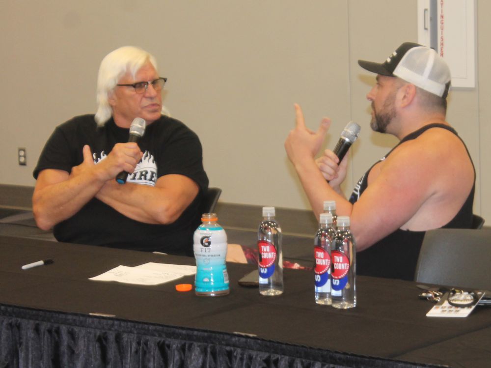 Tommy Rich and Colt Cabana at the Wrestling Hall of Fame induction weekend on Friday, July 21, 2023 in Waterloo, Iowa. Photo by Greg Oliver