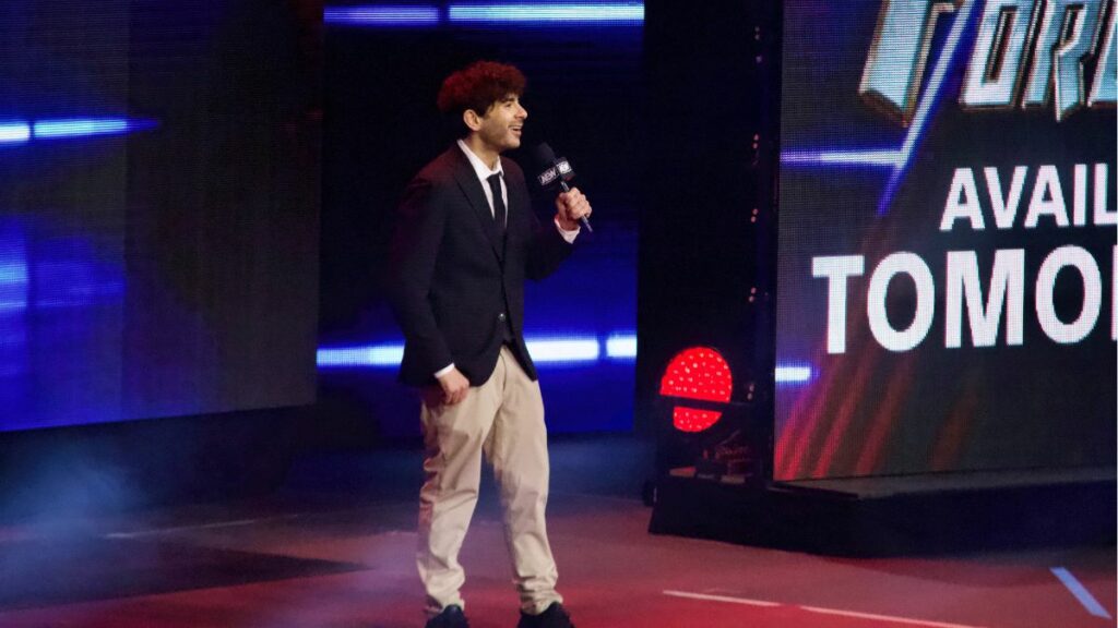 Tony Khan at AEW Dynamite at the FirstOntario Centre in Hamilton, Ontario, on Wednesday, June 28, 2023. Photo by Steve Argintaru, Twitter: @stevetsn Instagram: @stevetsn