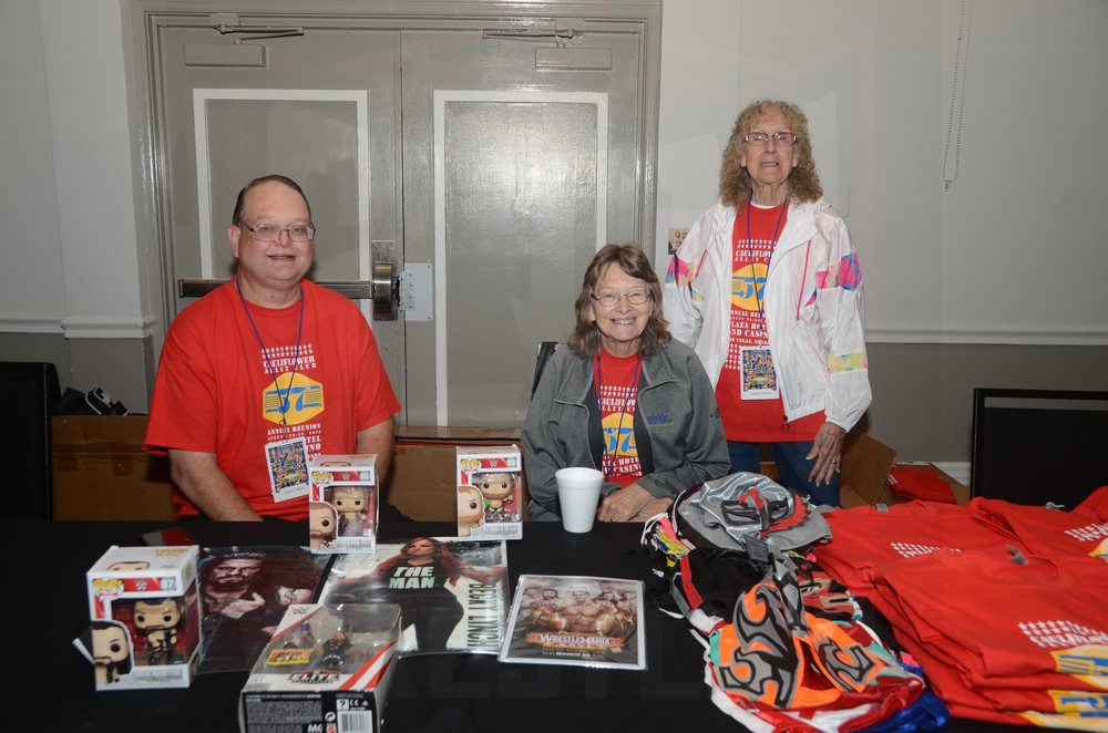 Selling CAC merch at the Cauliflower Alley Club reunion on Monday, August 28, 2023, at the Plaza Hotel & Casino in Las Vegas. Photo by Brad McFarlin