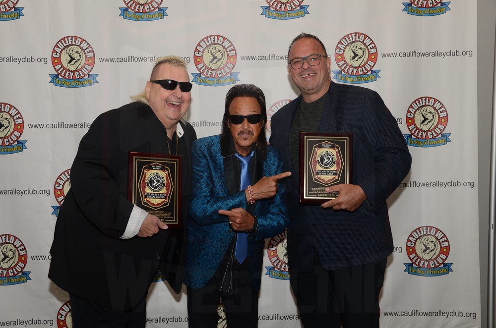 The Nasty Boys and Jimmy Hart at the Cauliflower Alley Club Baloney Blowout on Tuesday, August 29, 2023, at the Plaza Hotel & Casino in Las Vegas. Photo by Brad McFarlin