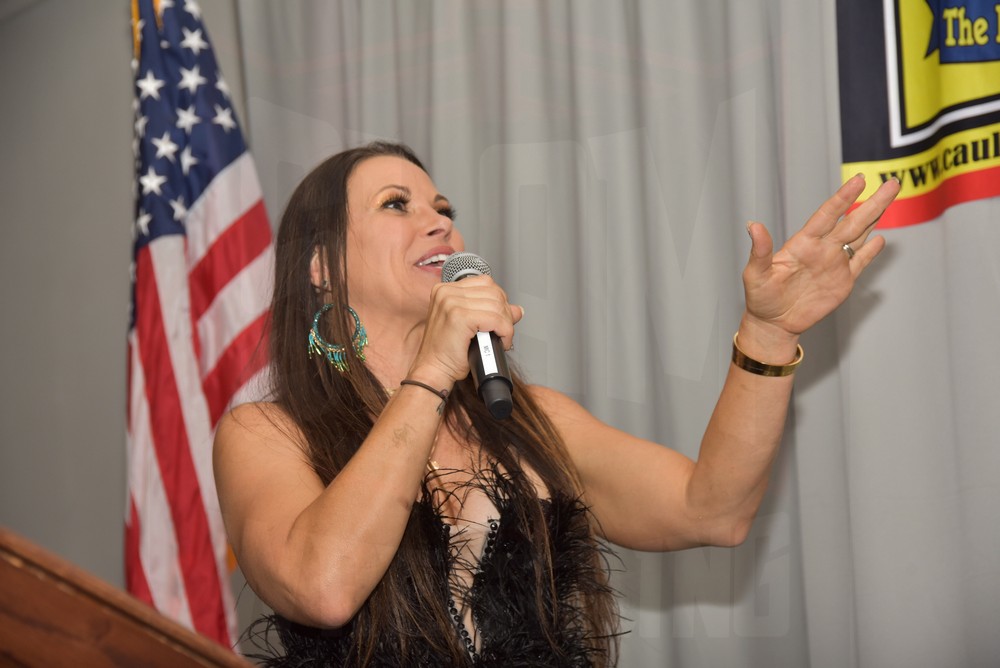 Mickie James at the Cauliflower Alley Club banquet on Wednesday, August 30, 2023, at the Plaza Hotel & Casino in Las Vegas. Photo by Scott Romer