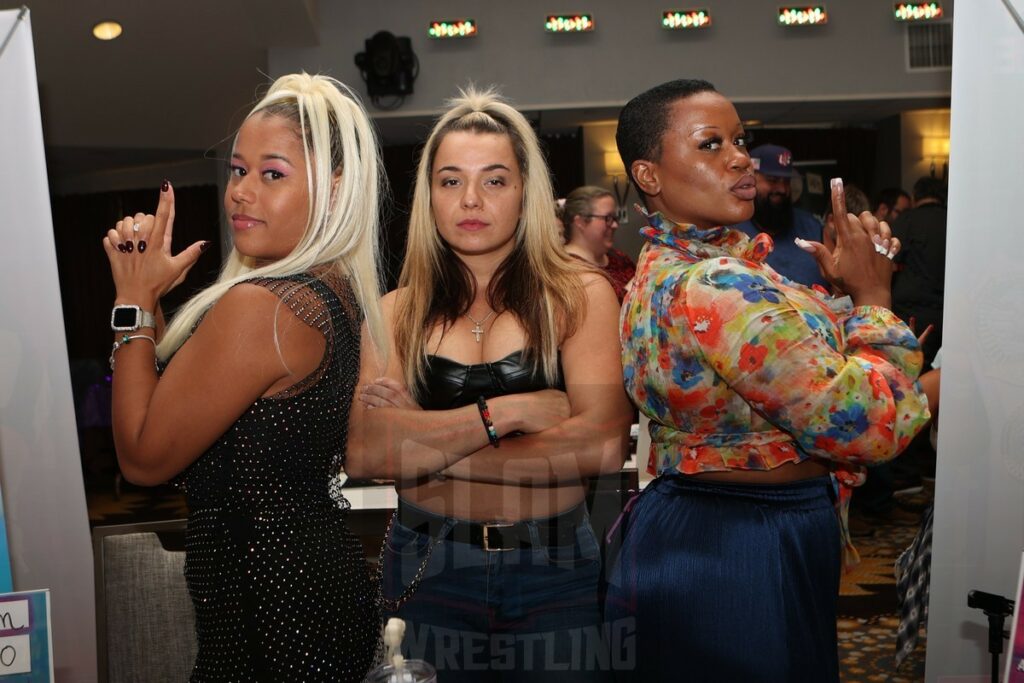 JC Storm, Christina Marie and Vanity at WrestleBash 2 on Sunday, August 20, 2023, at the DoubleTree by Hilton Fairfield Hotel and Suites in Fairfield, New Jersey. Photo by George Tahinos, georgetahinos.smugmug.com