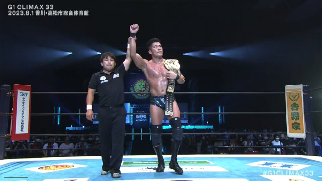 Kenta whips Okada into shape. Courtesy: NJPW.