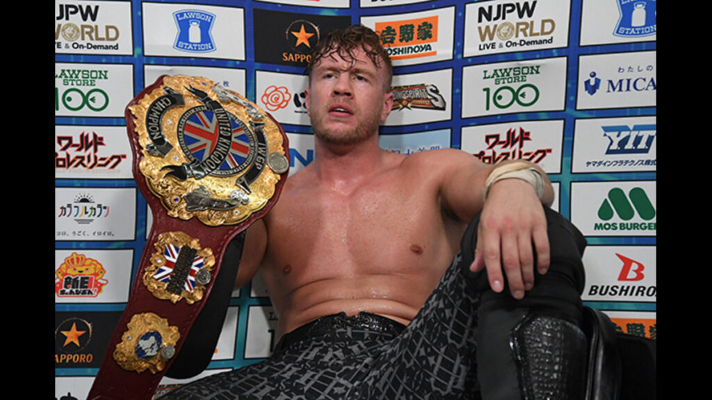 Will Ospreay and his new belt. Courtesy: NJPW.