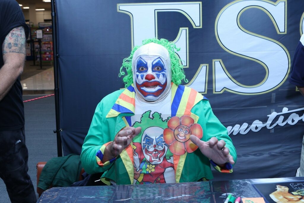 Doink the Clown (Ray Apollo) at 90s Wrestling Con on Saturday, September 30, 2023, at Rockaway Townsquare, in Rockaway, New Jersey. Photo by George Tahinos, georgetahinos.smugmug.com