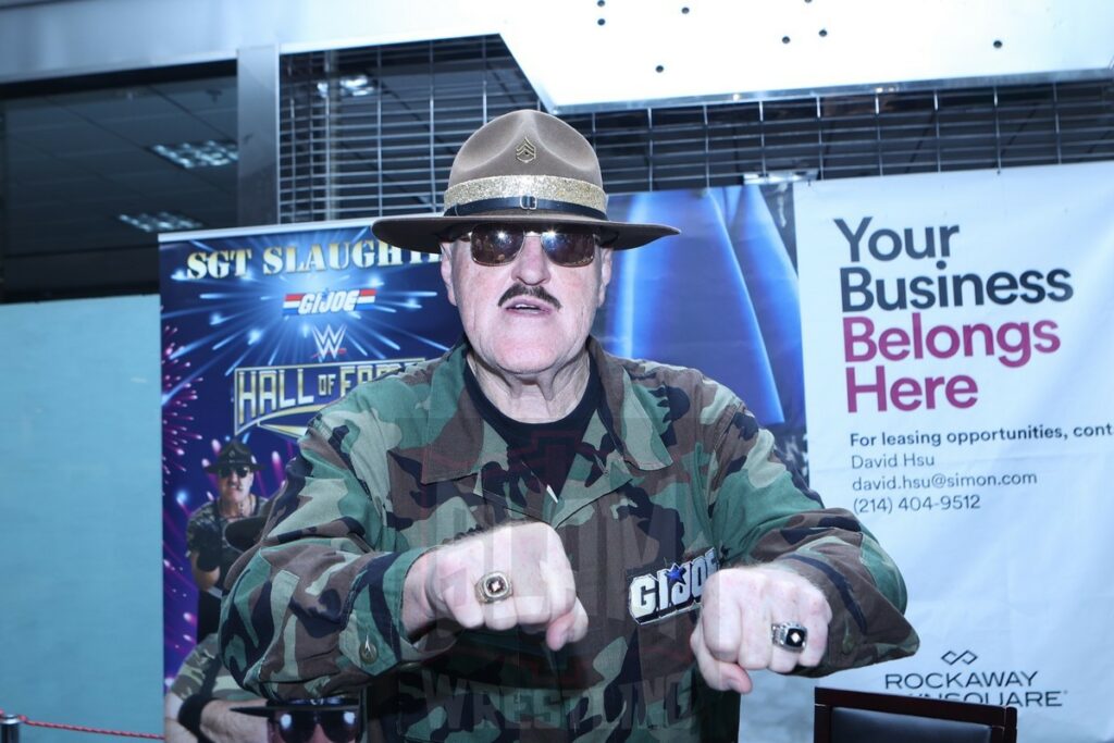 Sgt. Slaughter at 90s Wrestling Con on Saturday, September 30, 2023, at Rockaway Townsquare, in Rockaway, New Jersey. Photo by George Tahinos, georgetahinos.smugmug.com