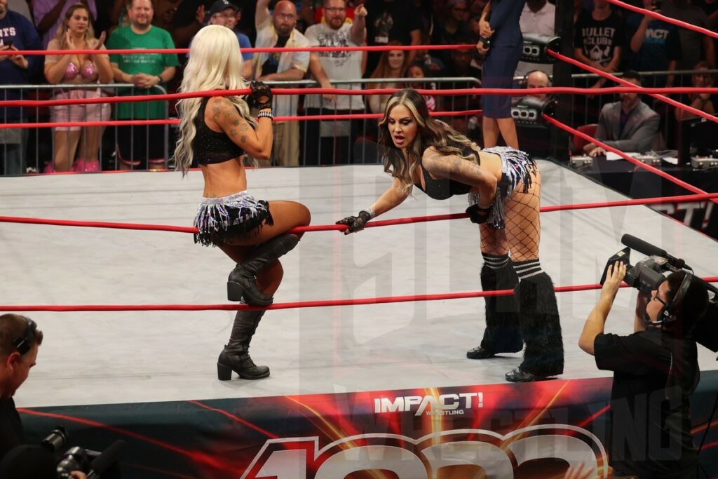 The Beautiful People (Angelina Love and Velvet Sky) at Impact 1000 on Saturday, September 9, 2023, at the Westchester County Center in White Plains, NY. Photo by George Tahinos, georgetahinos.smugmug.com