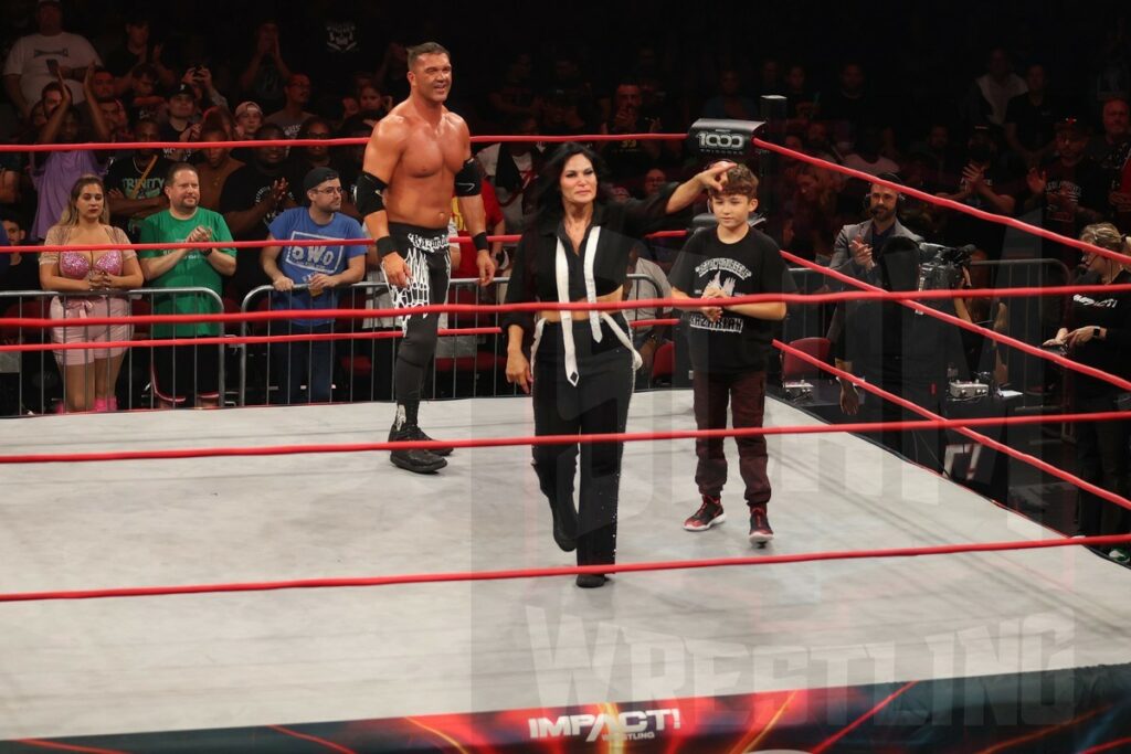Frankie Kazarian, Traci Brooks and their son at Impact 1000 on Saturday, September 9, 2023, at the Westchester County Center in White Plains, NY. Photo by George Tahinos, georgetahinos.smugmug.com